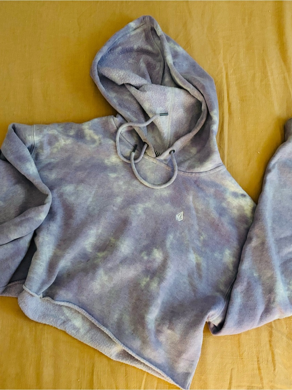 Volcom Lavender Tie-Dye Cropped Cropped Hoodie